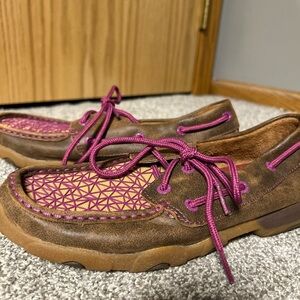 Twisted X Brown and Purple Women's Moccasins